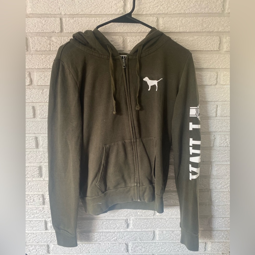 PINK GREEN ZIP UP JACKET